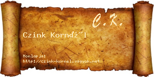 Czink Kornél névjegykártya